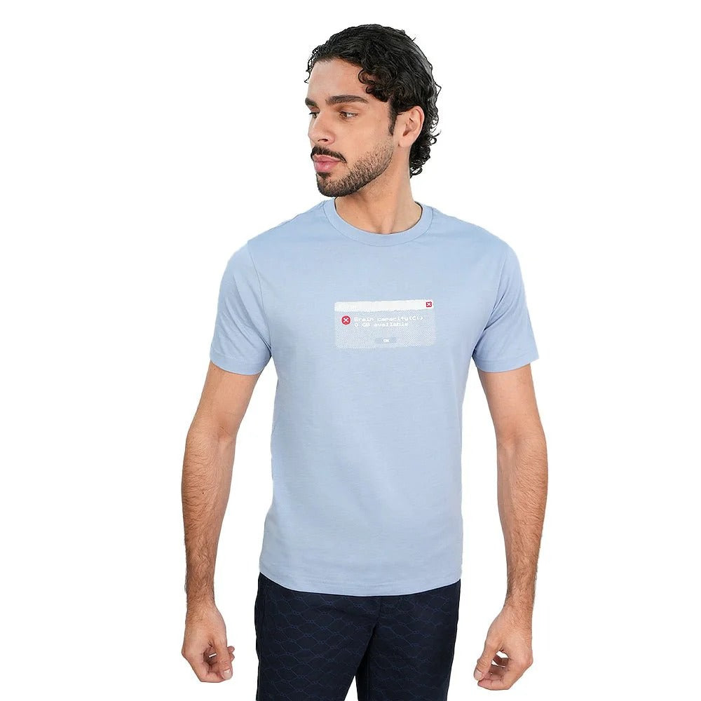Men's Slim Cotton Crew Neck Message Print Tee