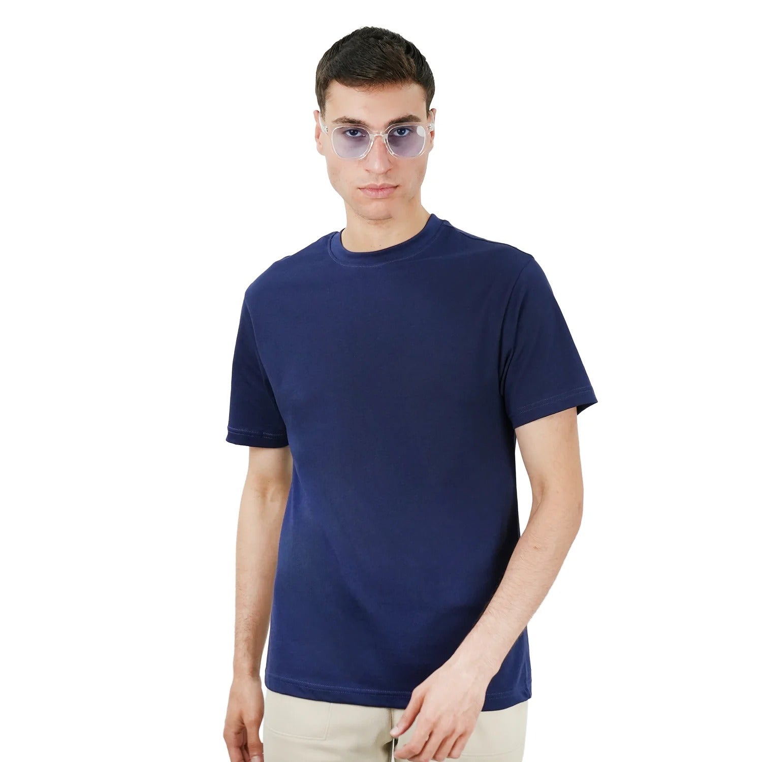 Cotton Jersey Crewneck Short Sleeve Slim Tee