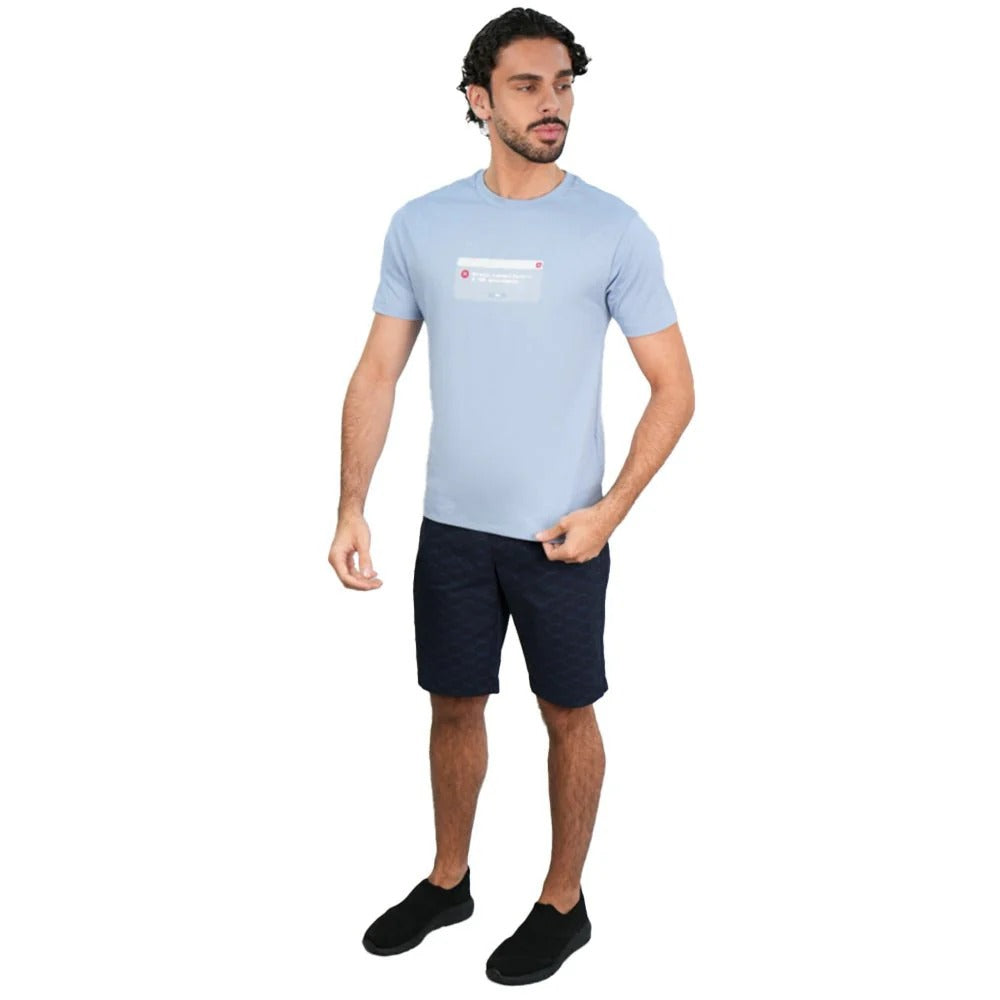 Men's Slim Cotton Crew Neck Message Print Tee