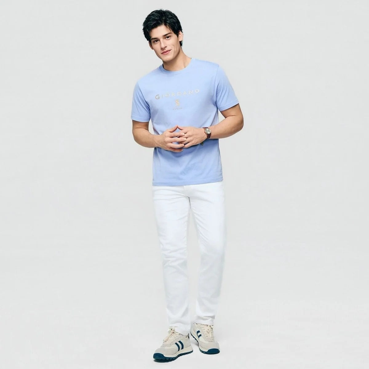 Men's Slim Cotton Crew Neck Signature Print Tee