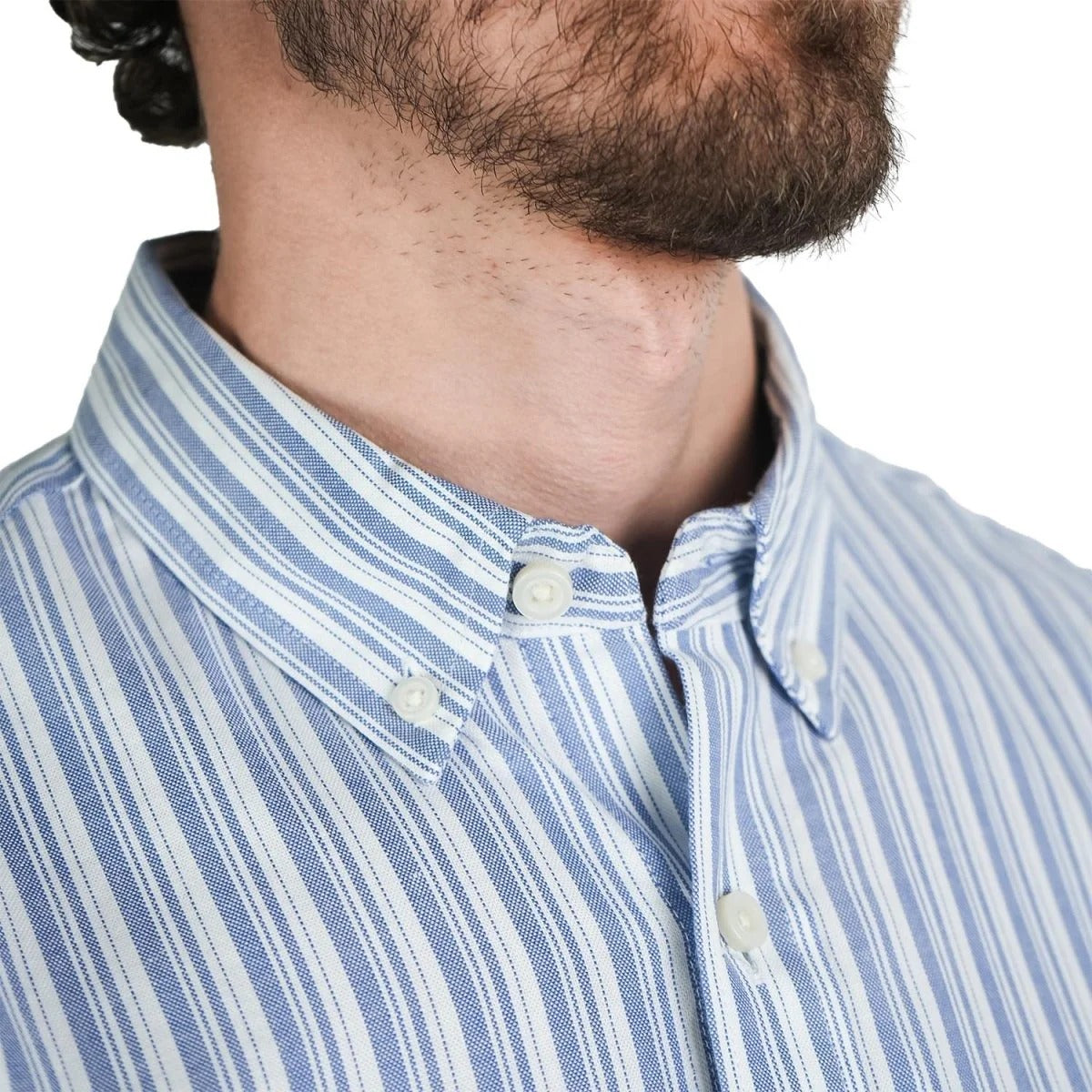 Cotton Oxford Long Sleeve Slim Embroidery Garment Wash Shirt