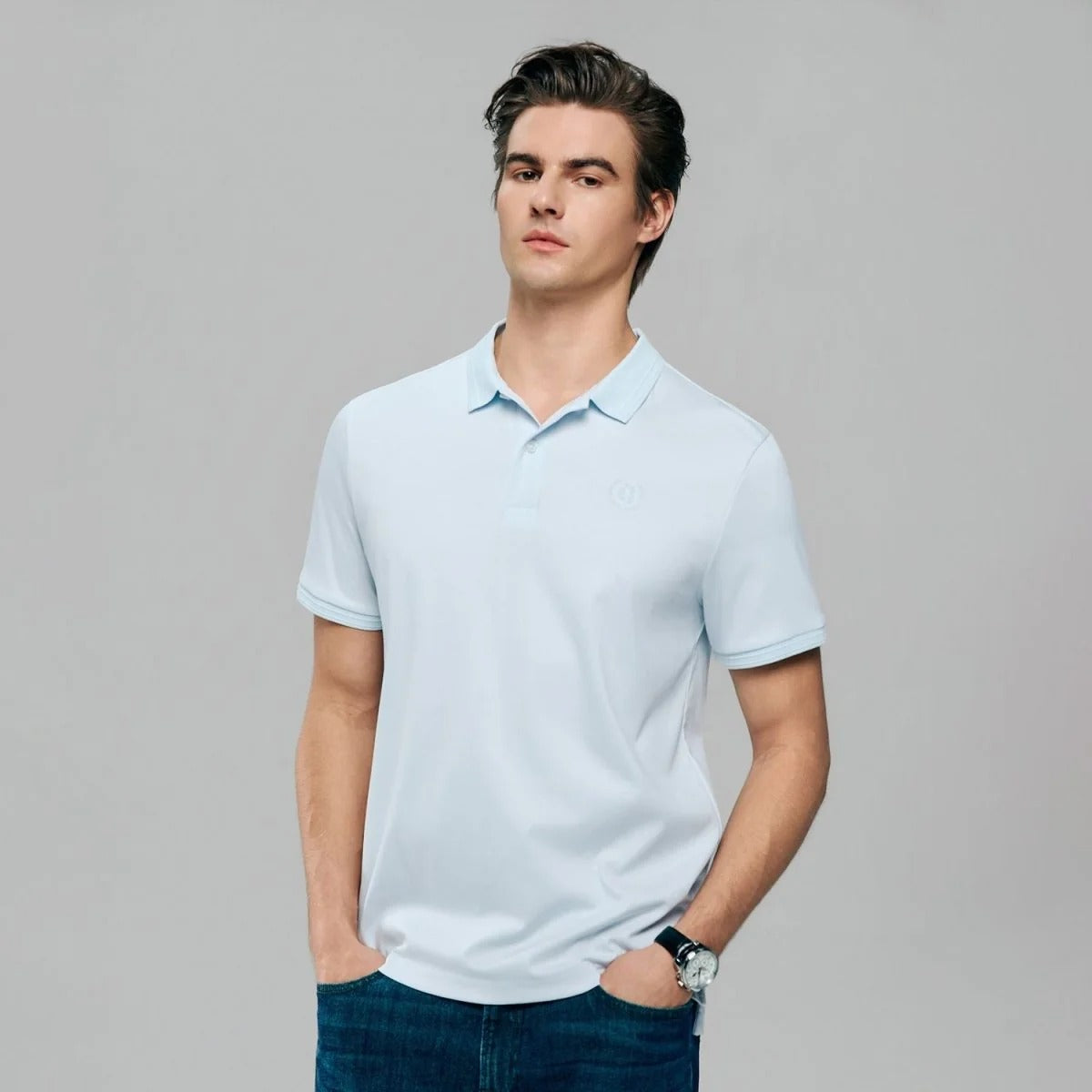 Men Slim Liquid Touch Cotton Polo Shirt (Feel the Difference)