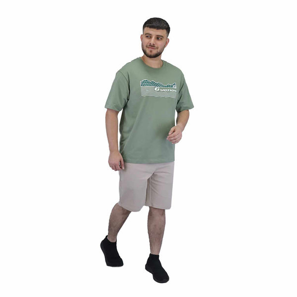 Cotton/Polyester Jersey Crewneck Short Sleeve Relax Print Tee (G-Motion)
