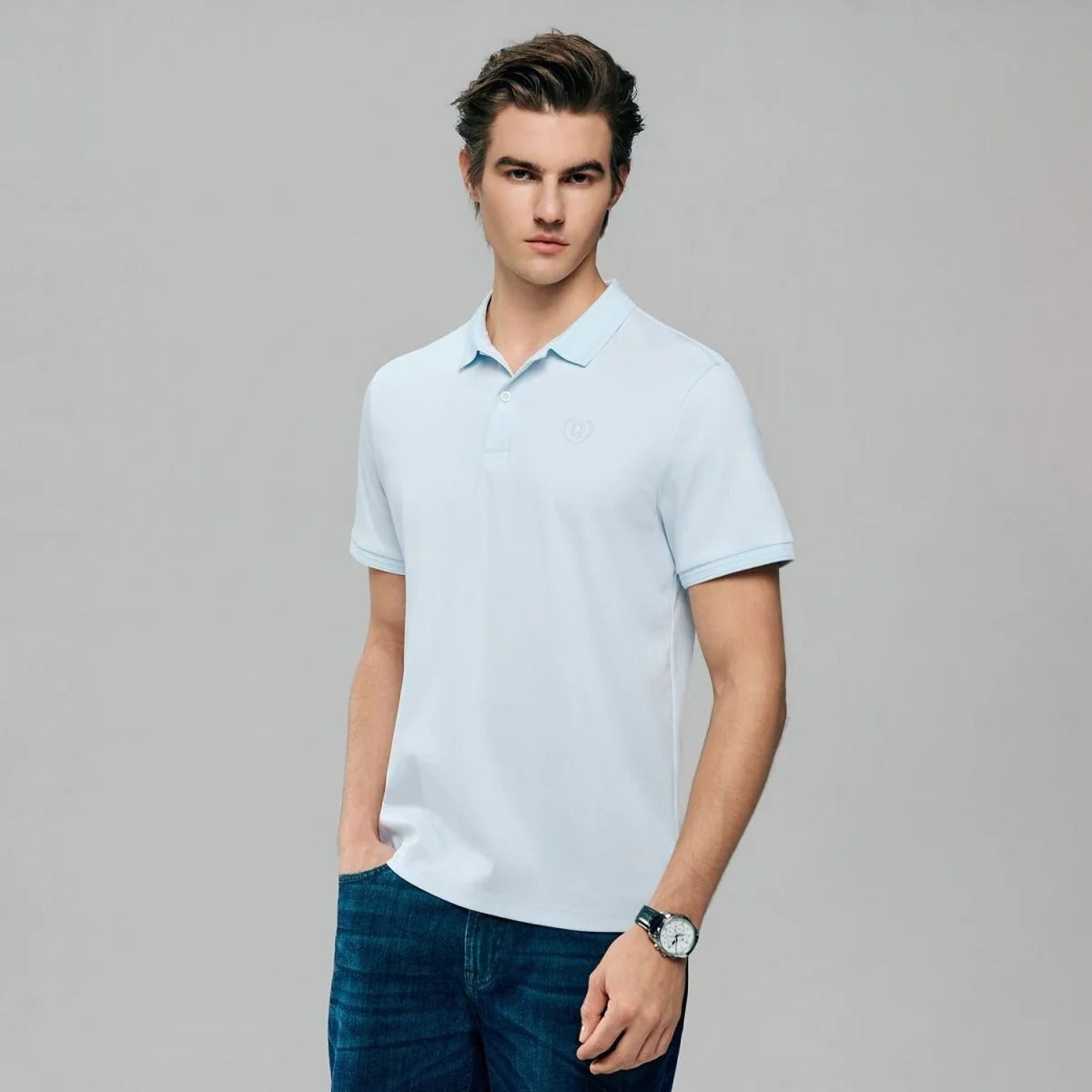 Men Slim Liquid Touch Cotton Polo Shirt (Feel the Difference)