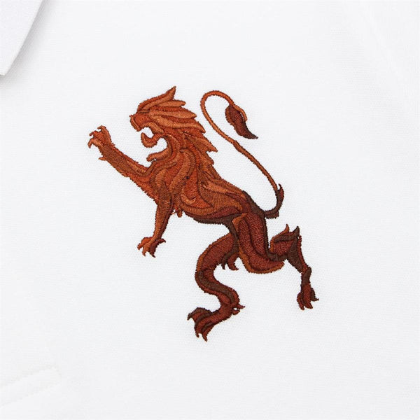 Cotton/Lycra Pique Knitted Collar Short Sleeve Slim Embroidery Bold Polo