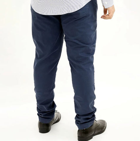 Cotton/Spandex Rise Regular Tapered Khakis (180 Elastic Waist band)