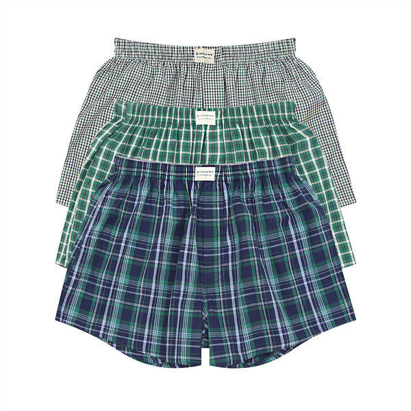 Men's Cotton Contrast Color Boxers (3pcs/pack)