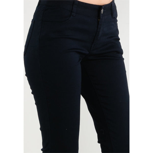 Women Cotton/Spandex Rise Slim Tapered Pocket Pants (180 Elastic Waist Band)