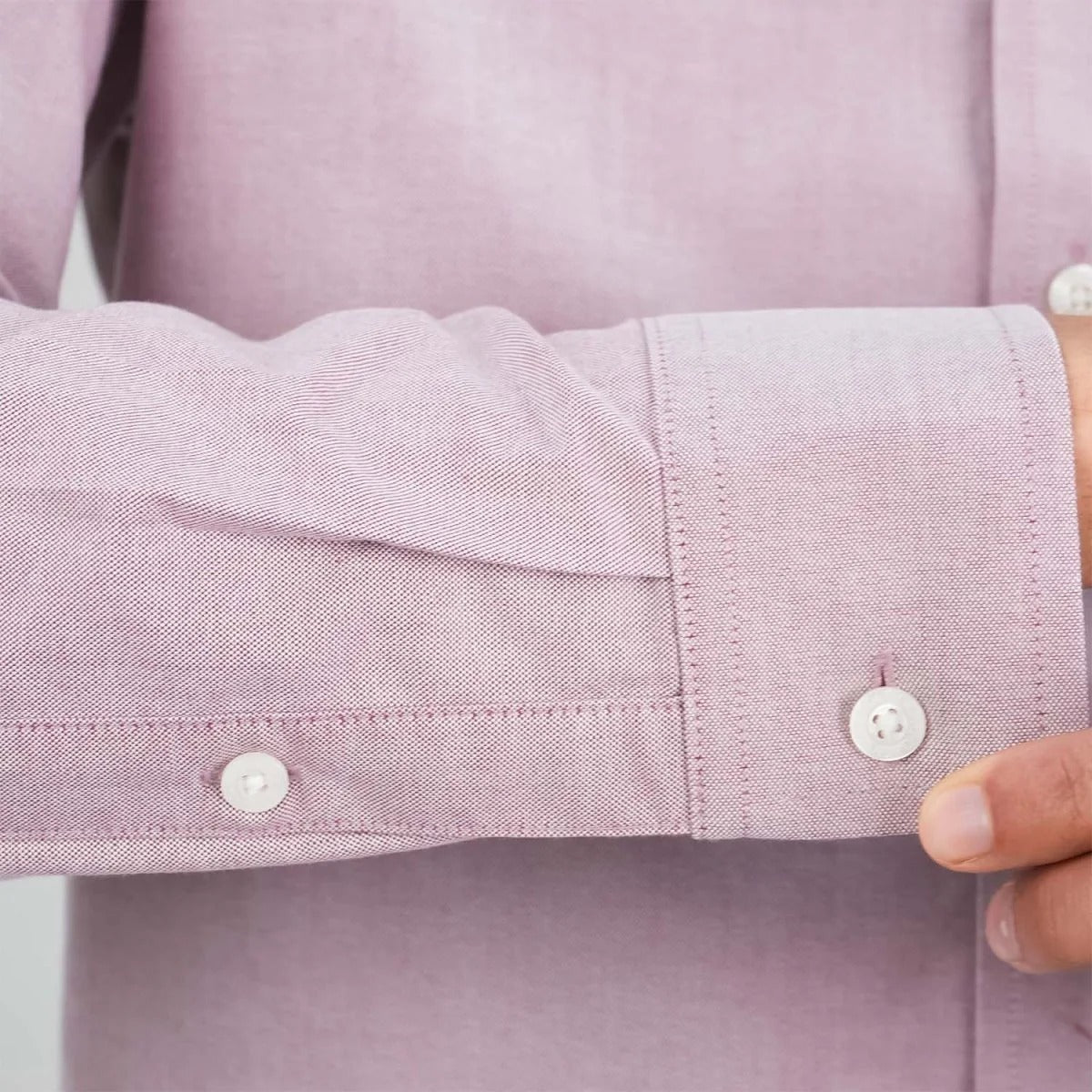 قميص قطني من الفلانيل الأكسفورد بأكمام طويلة وقصة عادية مقاومة للتجاعيد (ممتاز)