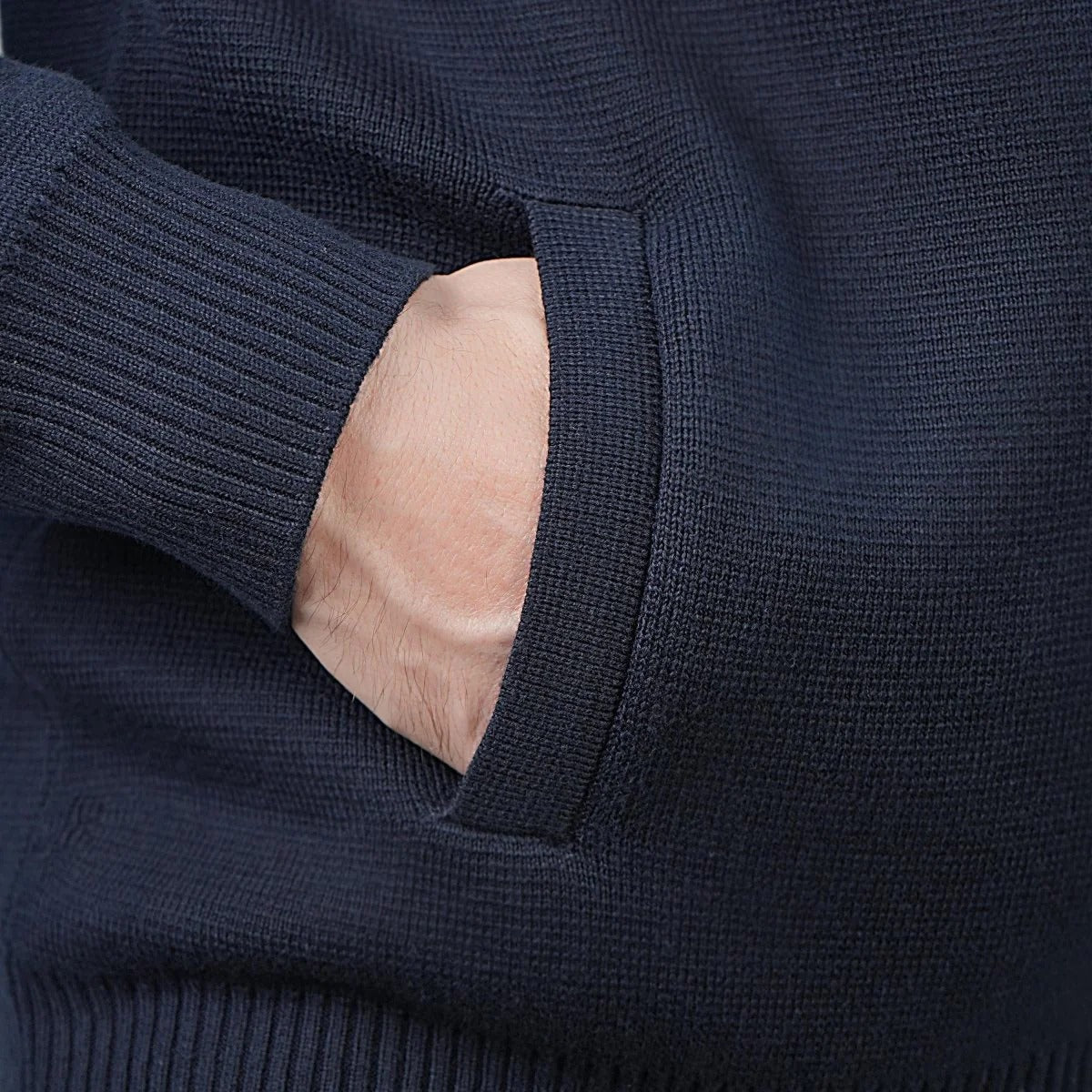 Cotton/Acrylic Stretch Mock Neck Raglan Sleeve Regular Zipper