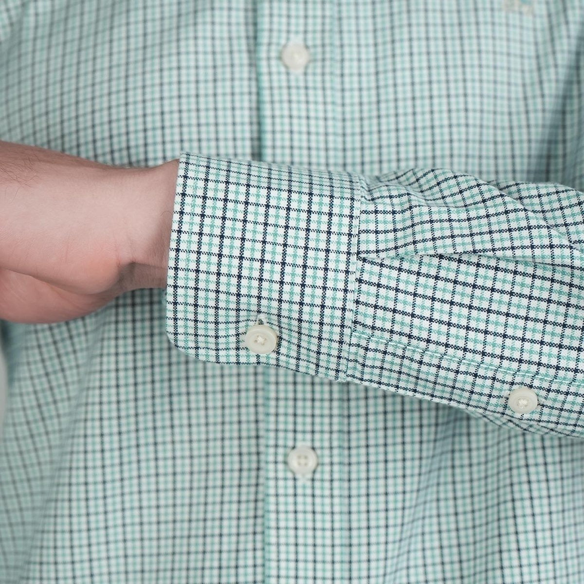 Cotton Oxford Long Sleeve Slim Embroidery Garment Wash Shirt