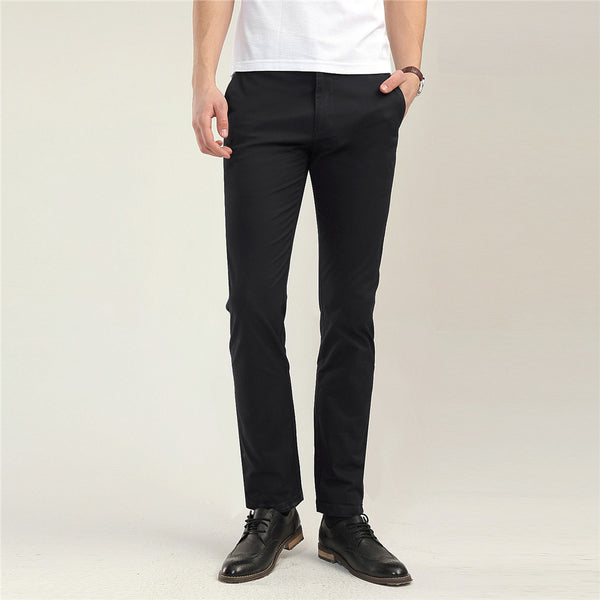Stretchy low rise slim tapered pants