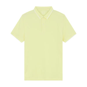 Cotton/Lycra Pique Flat Knitted Collar Short Sleeve Slim Solid Polo