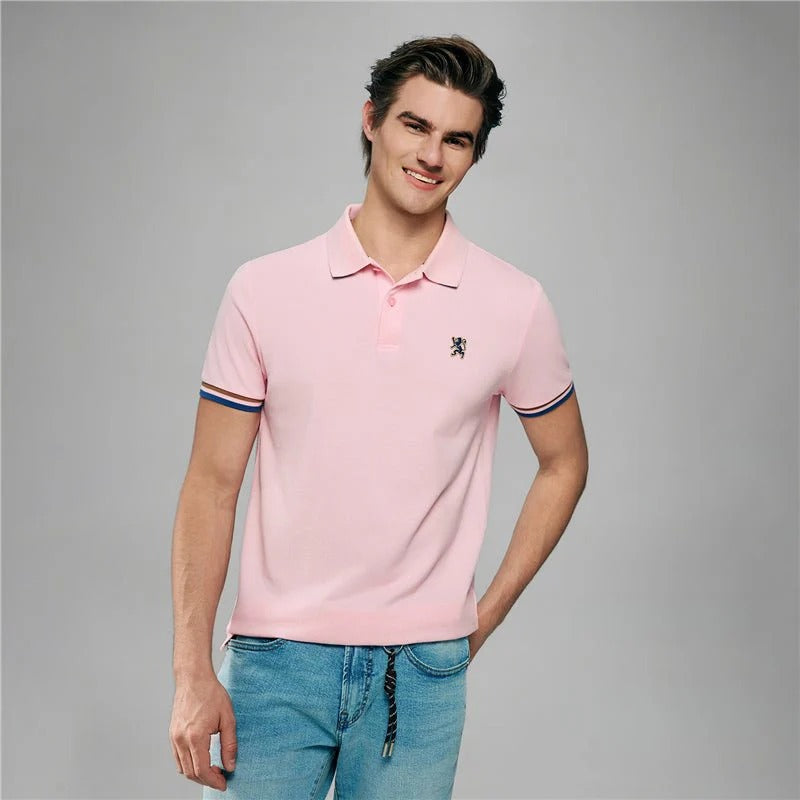 Men’s Slim Fit Embroidery Solid Polo