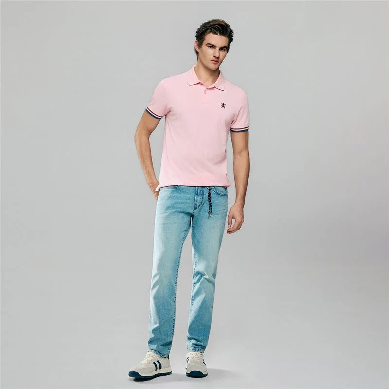 Men’s Slim Fit Embroidery Solid Polo