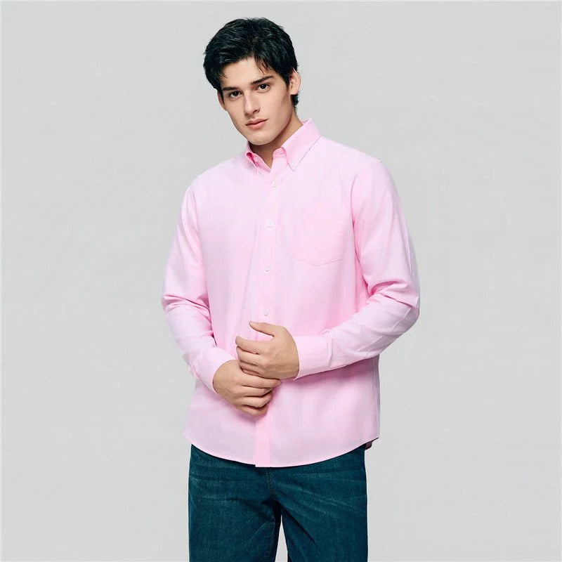 Men's Cotton Long-Sleeve Wrinkle-Free Shirt (Premium)