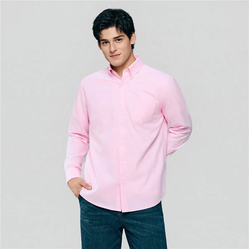 Men's Cotton Long-Sleeve Wrinkle-Free Shirt (Premium)