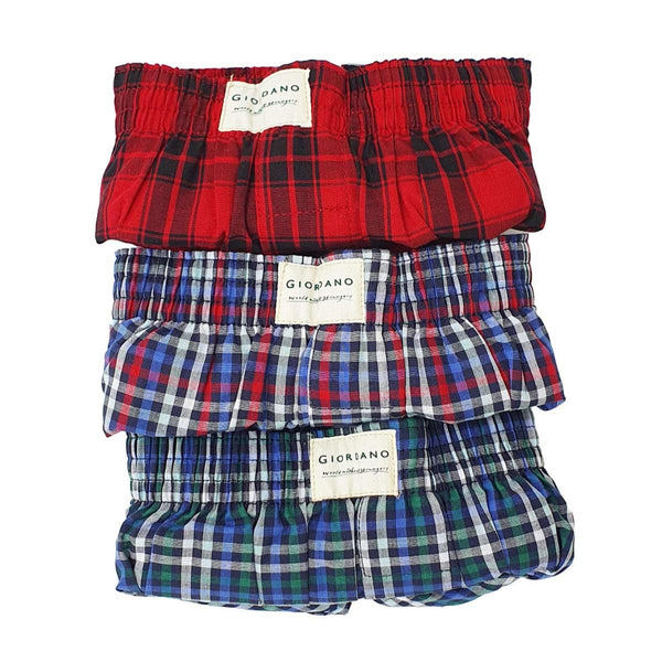 Men's Cotton Contrast Color Boxers (3pcs/pack)