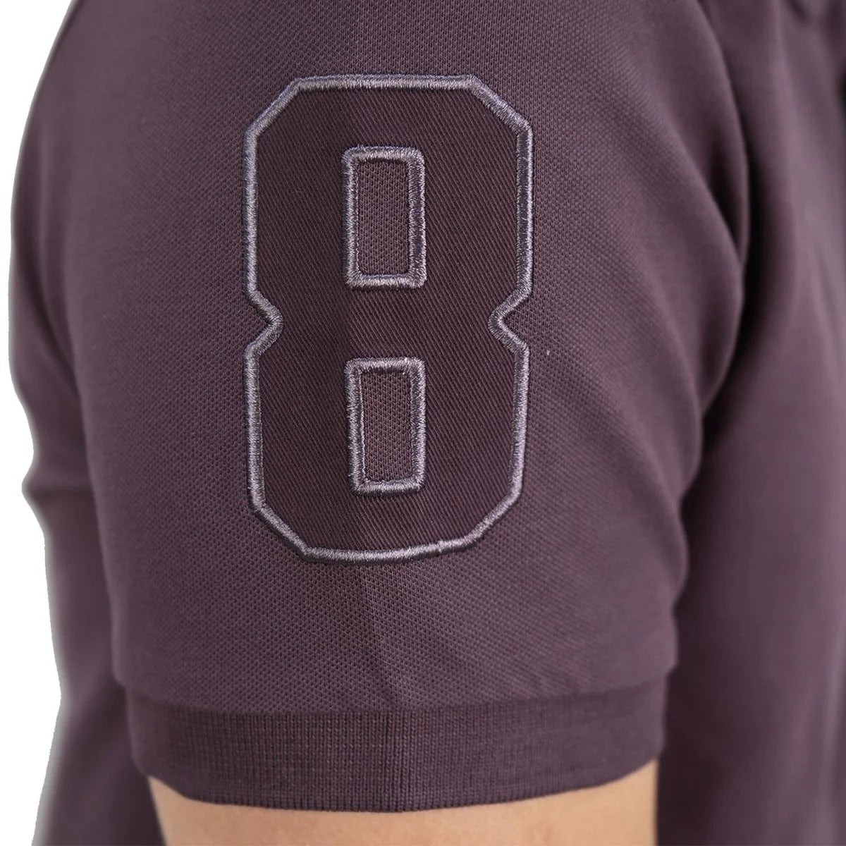 Cotton/Lycra Pique Flat Knitted Collar Short Sleeve Slim Embroidery Lion Polo