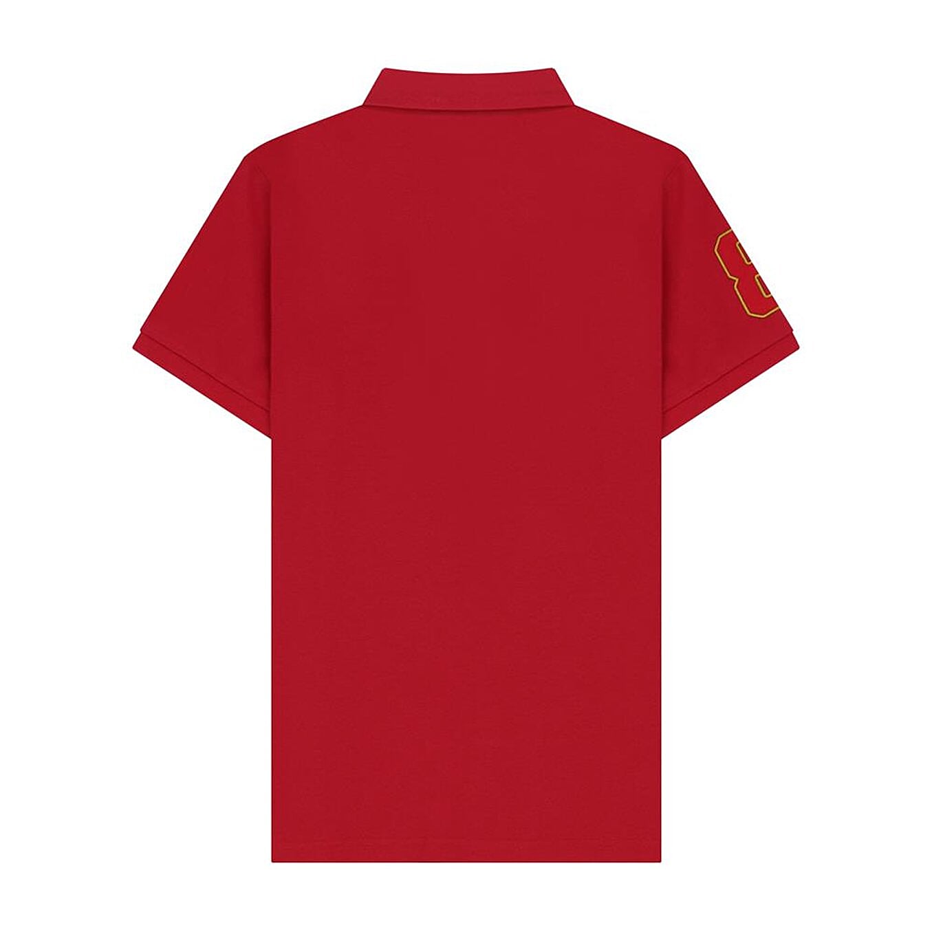 Cotton/Lycra Pique Knitted Collar Short Sleeve Slim Embroidery Bold Polo