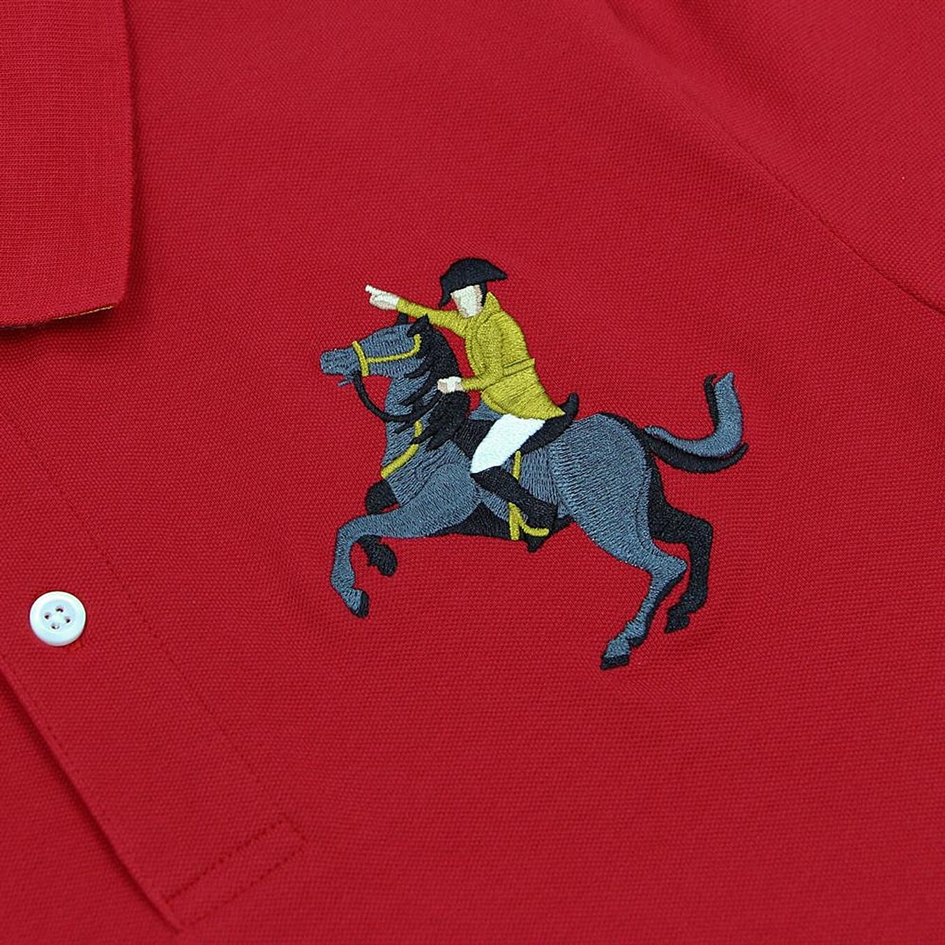 Cotton/Lycra Pique Knitted Collar Short Sleeve Slim Embroidery Bold Polo