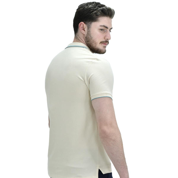 Cotton/Lycra Pique Knitted Collar Short Sleeve Tapered Solid Polo