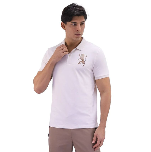 Cotton/Lycra Pique Knitted Collar Short Sleeve Slim Embroidery Bold Polo