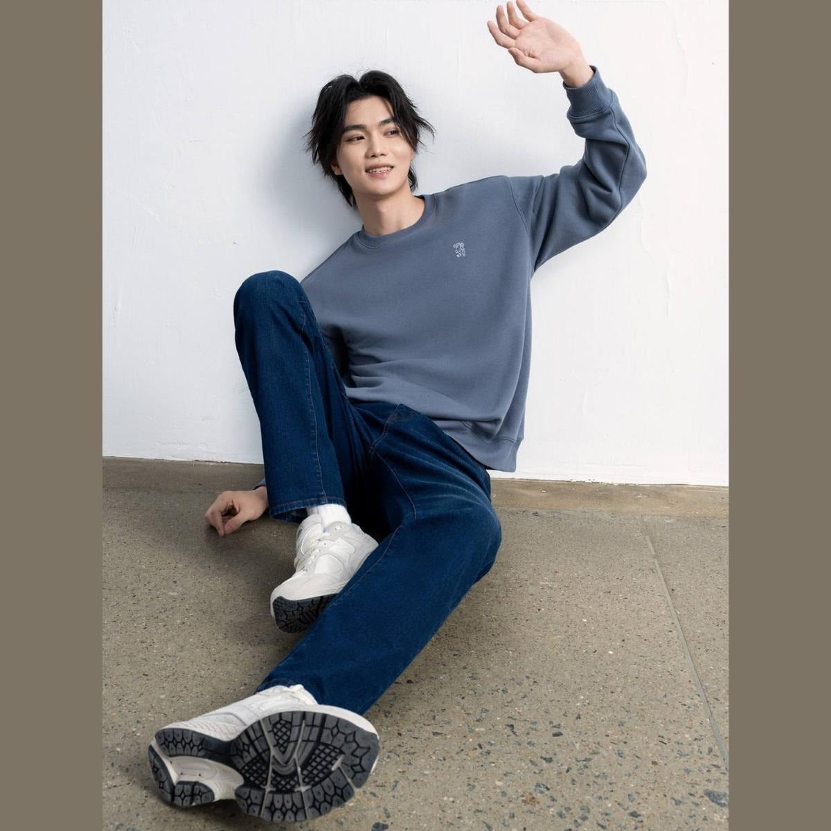 Men’S French Terry Crew Neck Relaxed Fit Sweatshirt