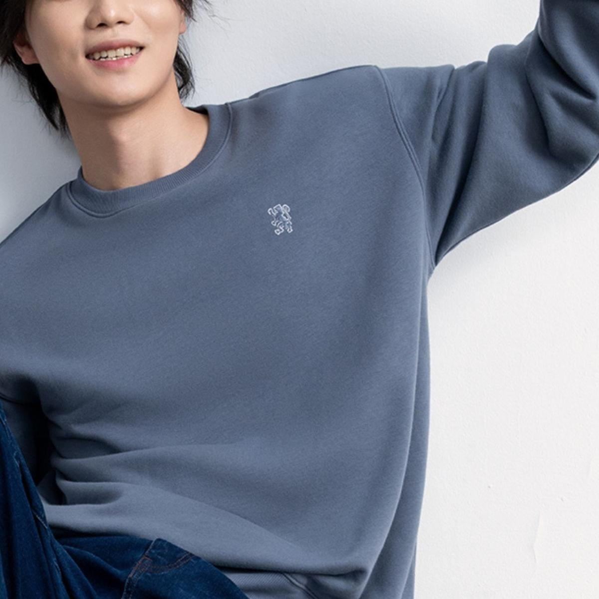 Men’S French Terry Crew Neck Relaxed Fit Sweatshirt