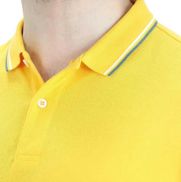 Cotton/Lycra Pique Knitted Collar Short Sleeve Tapered Solid Polo