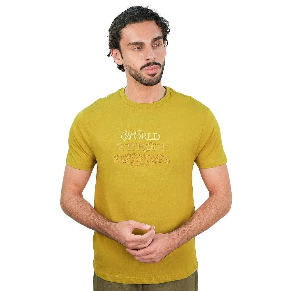 Men's Slim Fit Cotton Jersey Crew Neck Print Tee (WWS)