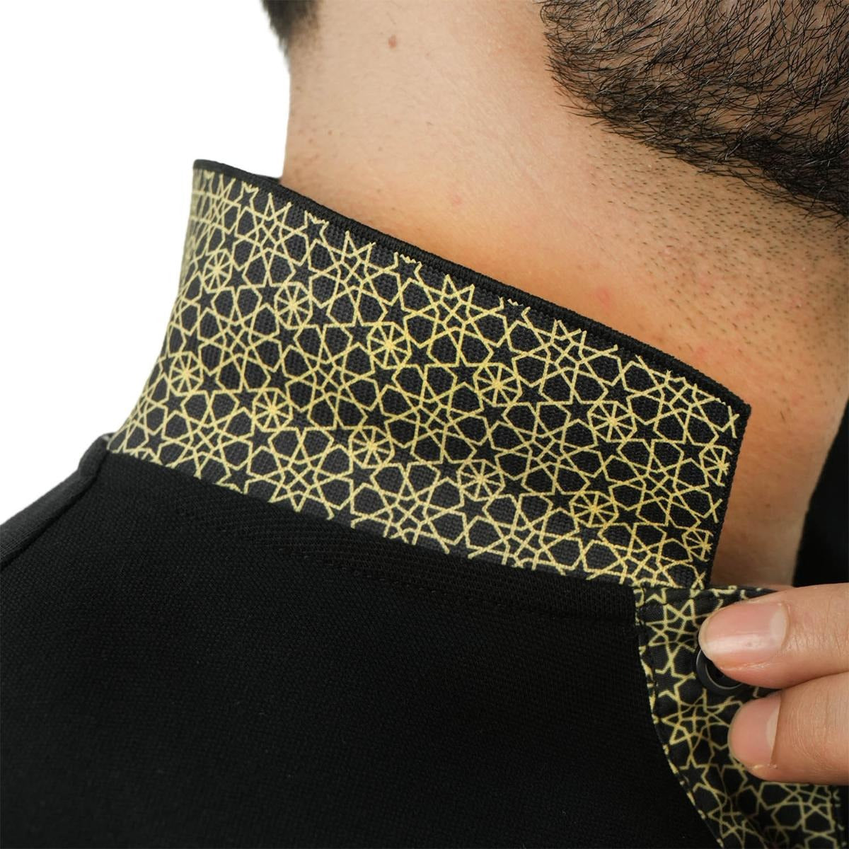 Cotton/Lycra Pique Flat Knitted Collar Short Sleeve Slim Embroidery Lion Polo