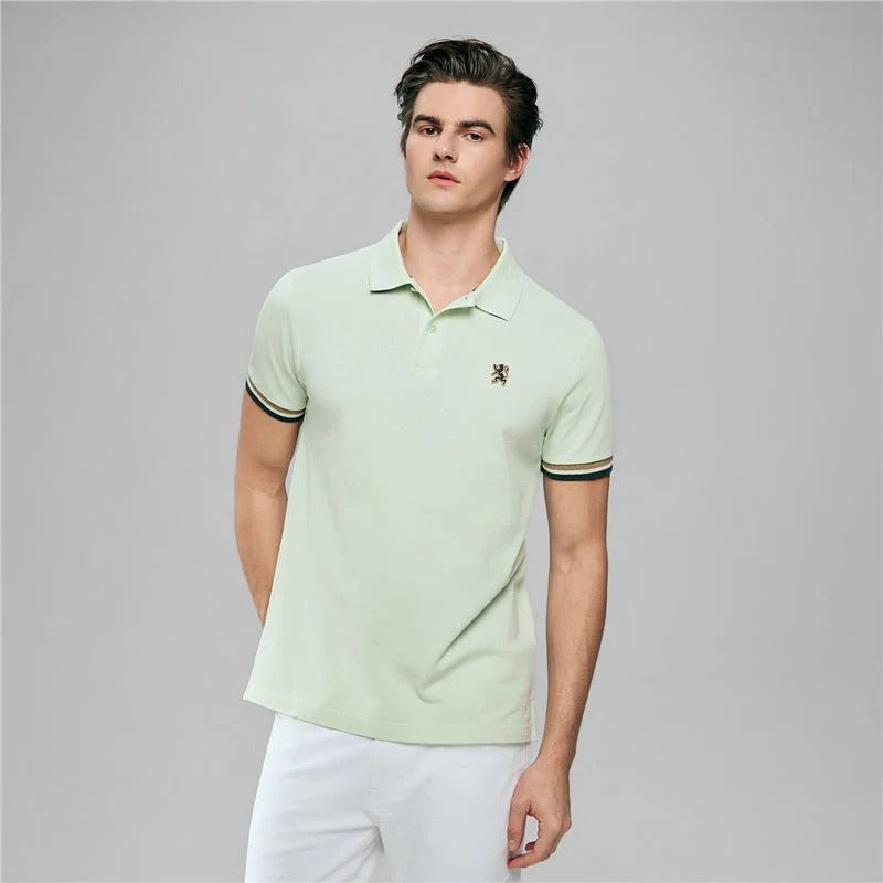 Men’s Slim Fit Embroidery Solid Polo