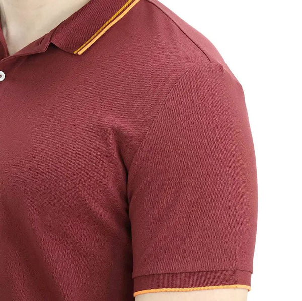 Cotton/Lycra Pique Knitted Collar Short Sleeve Tapered Solid Polo