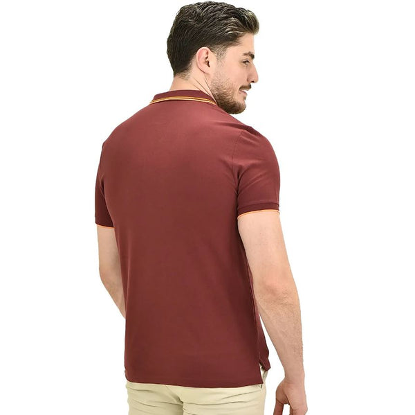 Cotton/Lycra Pique Knitted Collar Short Sleeve Tapered Solid Polo