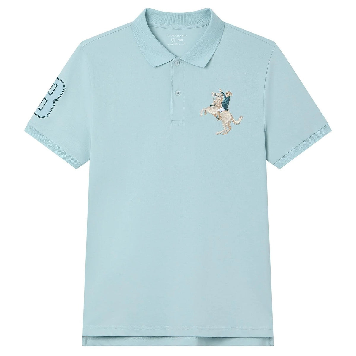 Men's Slim Fit Napoleon Embroidery Lycra Pique Polo