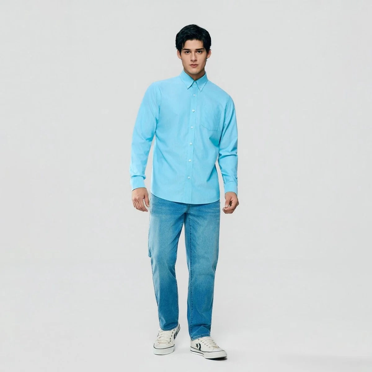 Men's Cotton Long-Sleeve Wrinkle-Free Shirt (Premium)