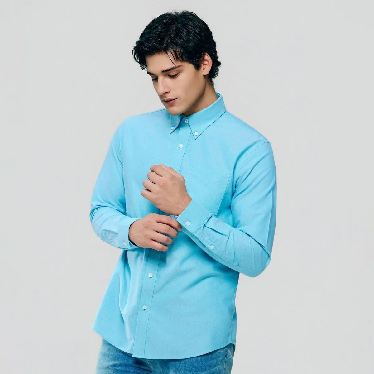 Men's Cotton Long-Sleeve Wrinkle-Free Shirt (Premium)
