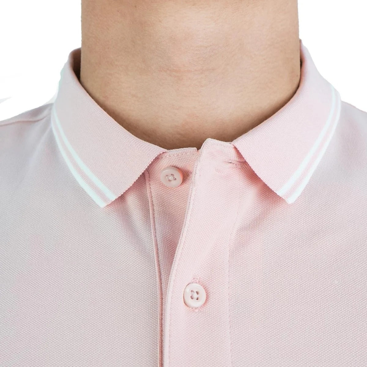 Cotton/Lycra Pique Flat Knitted Collar Short Sleeve Slim Solid Polo