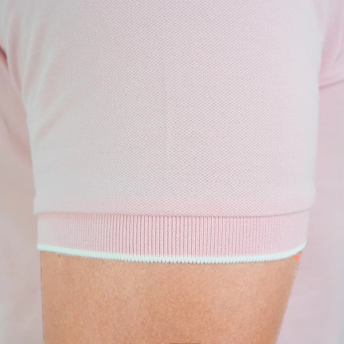 Cotton/Lycra Pique Flat Knitted Collar Short Sleeve Slim Solid Polo