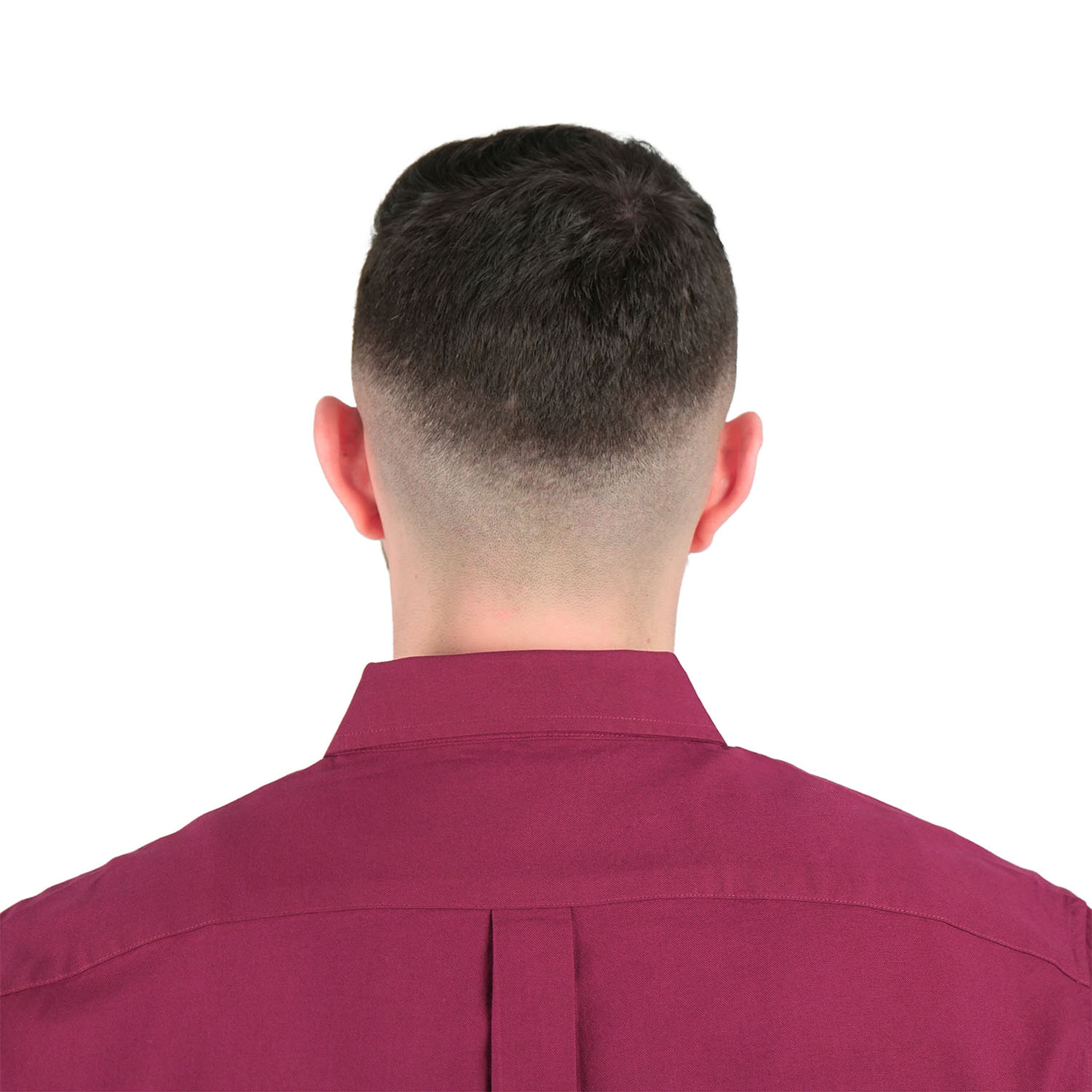 قميص قطني أكسفورد بأكمام طويلة وقصة ضيقة مطرزة، قابل للغسل