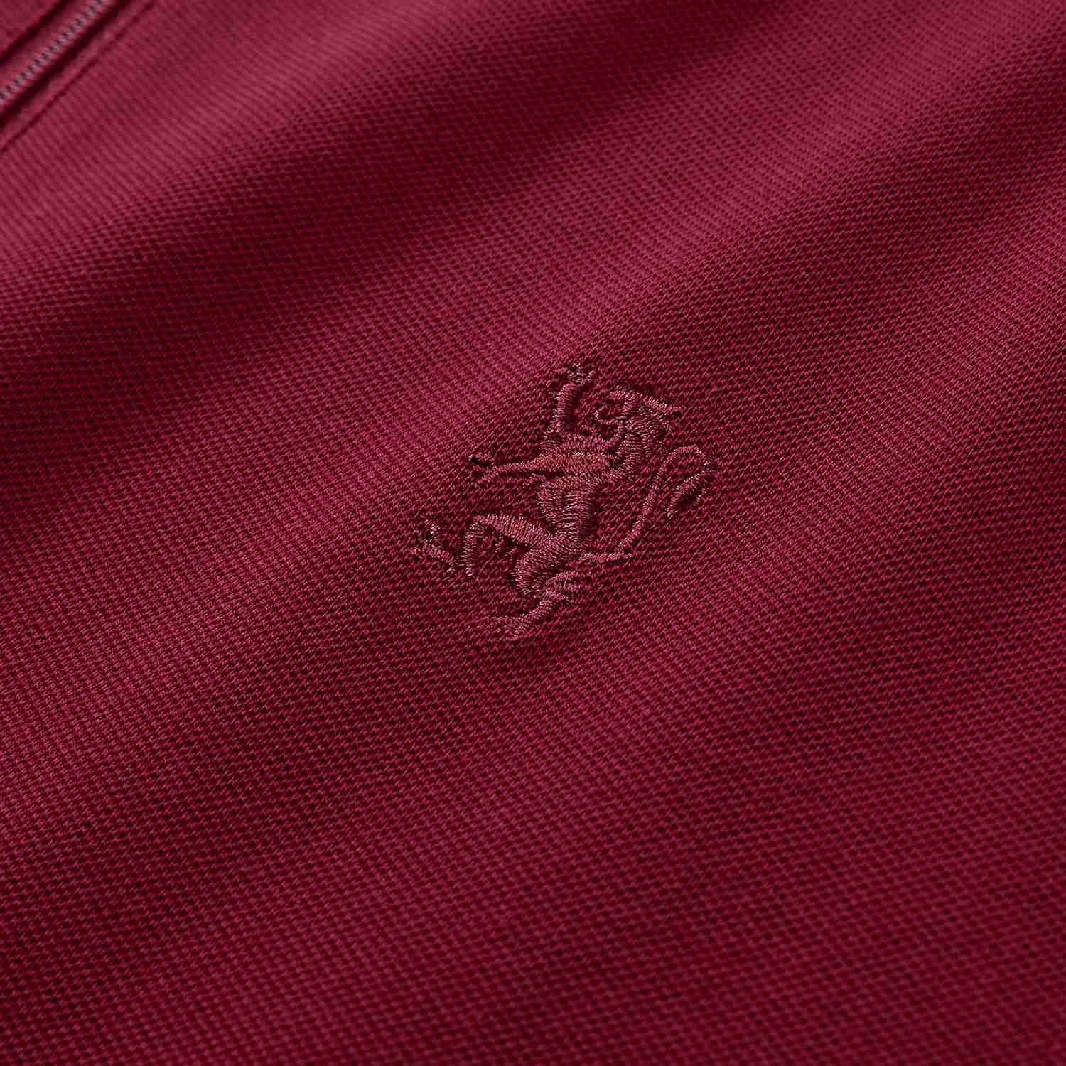 Men's Slim Fit Small Lion Zipper Polo