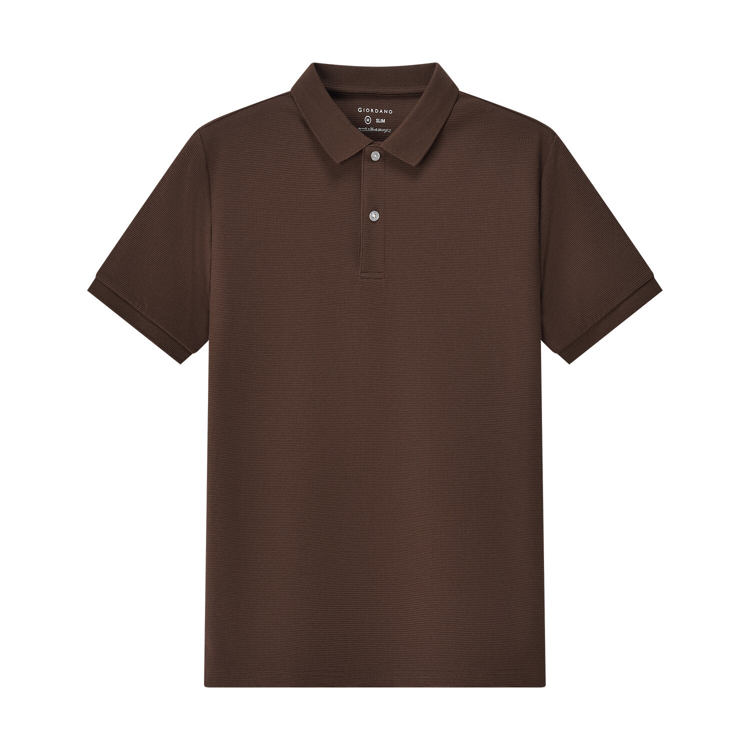 Cotton/Polyester/Spandex Waffle Flat Knitted Collar Short Sleeve Solid Polo