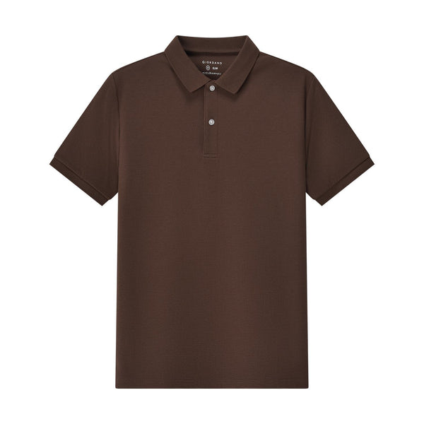 Cotton/Polyester/Spandex Waffle Flat Knitted Collar Short Sleeve Solid Polo