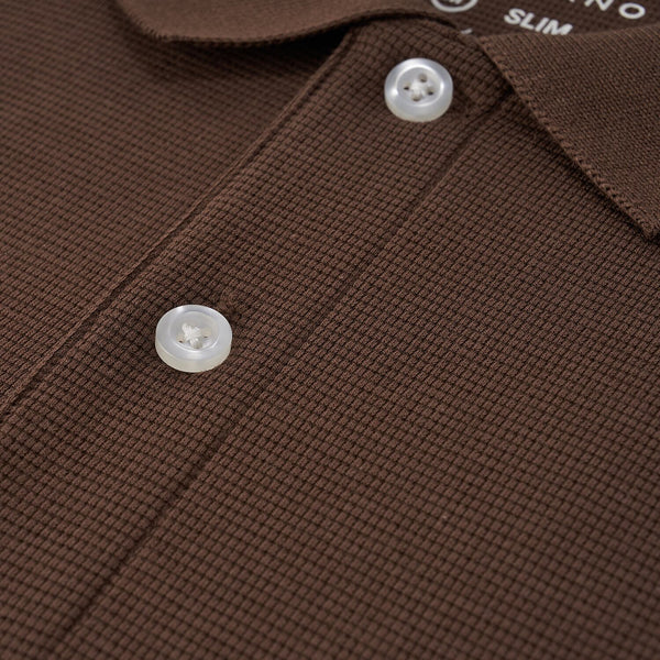 Cotton/Polyester/Spandex Waffle Flat Knitted Collar Short Sleeve Solid Polo