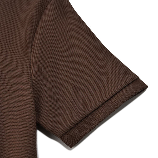 Cotton/Polyester/Spandex Waffle Flat Knitted Collar Short Sleeve Solid Polo