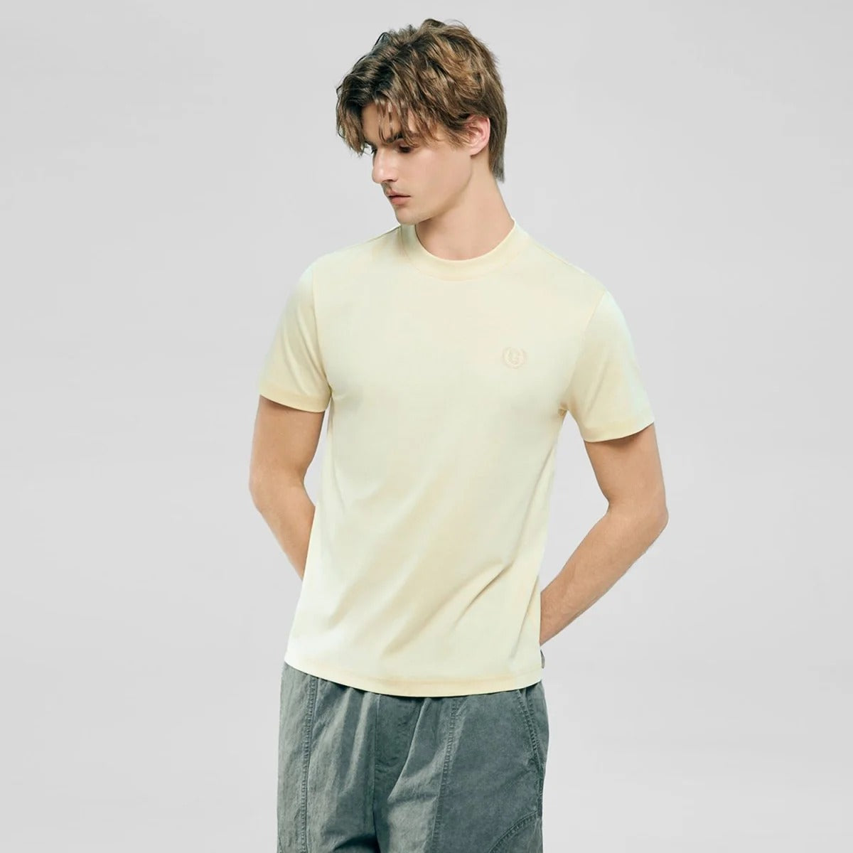 Men's Slim Fit Liquid Touch Cotton Crew Neck Tee (feel the difference)