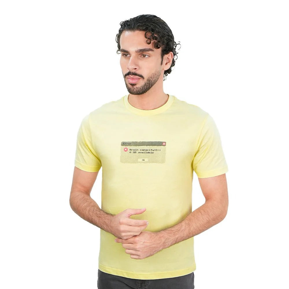 Men's Slim Cotton Crew Neck Message Print Tee