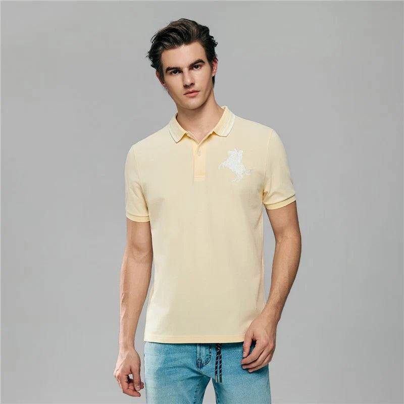 Men's Slim Cotton Lycra Napoleon Polo