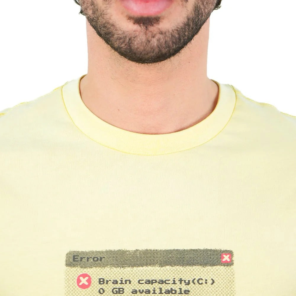 Men's Slim Cotton Crew Neck Message Print Tee